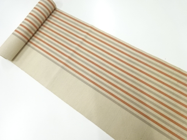 JAPANESE KIMONO / ANTIQUE BOLT FOR HASSUN OBI / WOVEN STRIPE